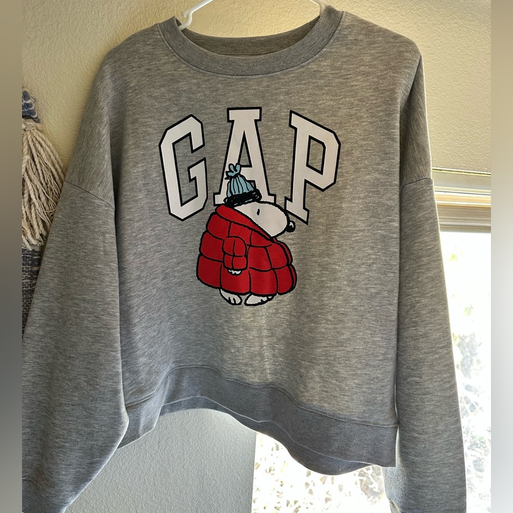 GAP Gray Sweater with Red Cartoon Design